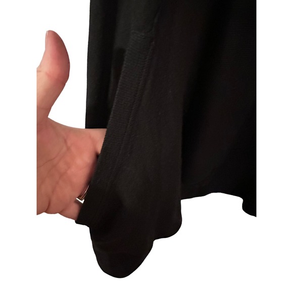 Athleta Pranayama Black Open Front Cardigan Sweater Knit Pockets Relaxed Fit XL - Picture 5 of 5